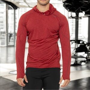 NRS Silkweight Men’s Red Hooded UPF 50+ Long Sleeve Performance Shirt Sz XL